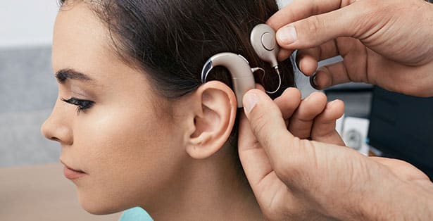 Woman getting a cochlear implant